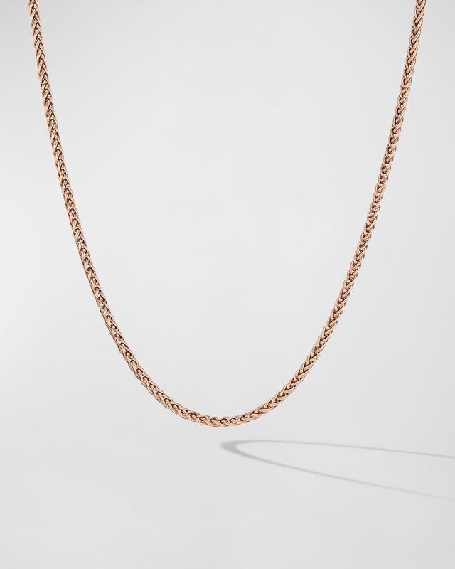 2.5mm Mens Wheat Chain Necklace in 18K Gold Product Image