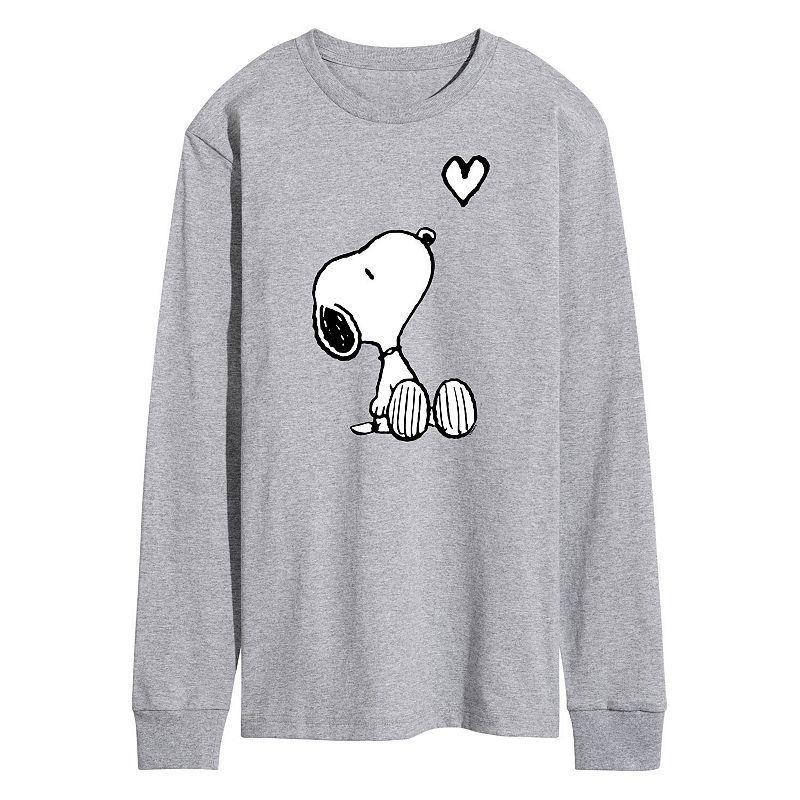 Mens Peanuts Snoopy Heart Long Sleeve Graphic Tee Product Image