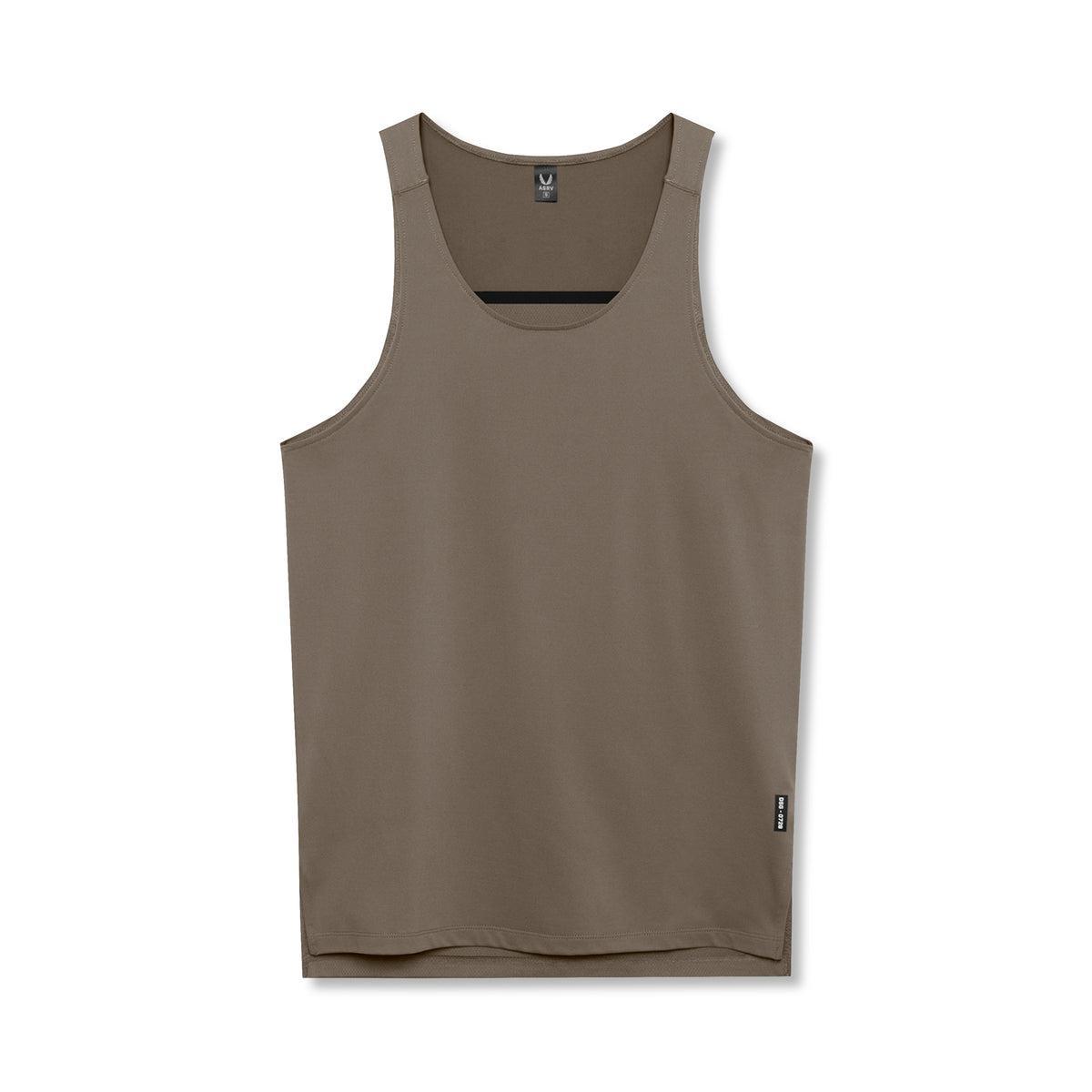 0728. Core Mesh Back Extended Tank - Deep Taupe Product Image