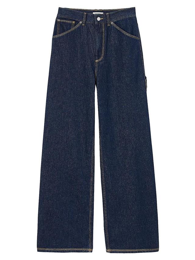 Womens Wide-Leg Flared Jeans Product Image