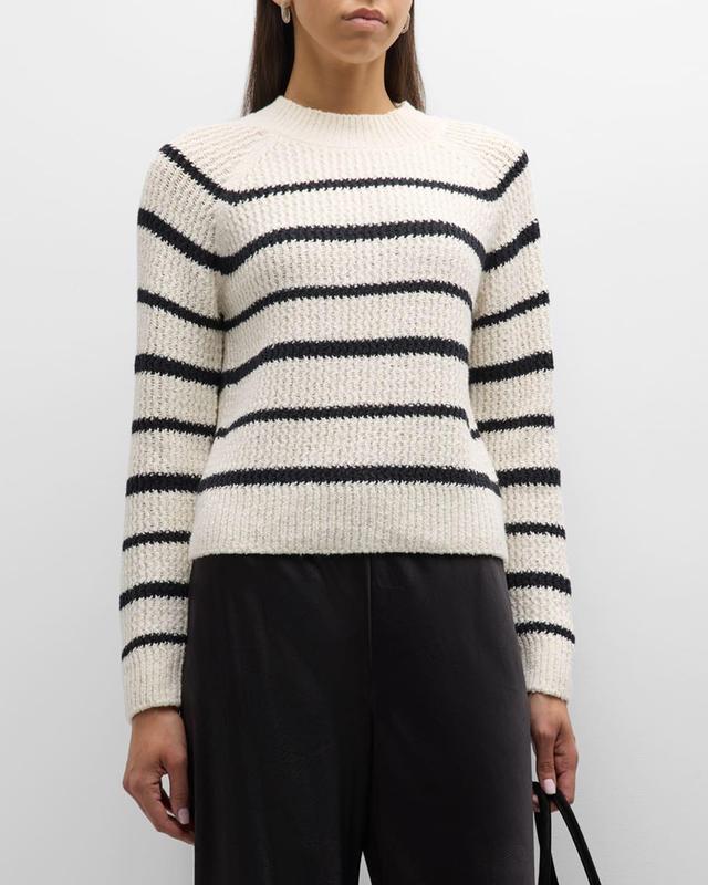 Vince Rib Stripe Crewneck Sweater Product Image
