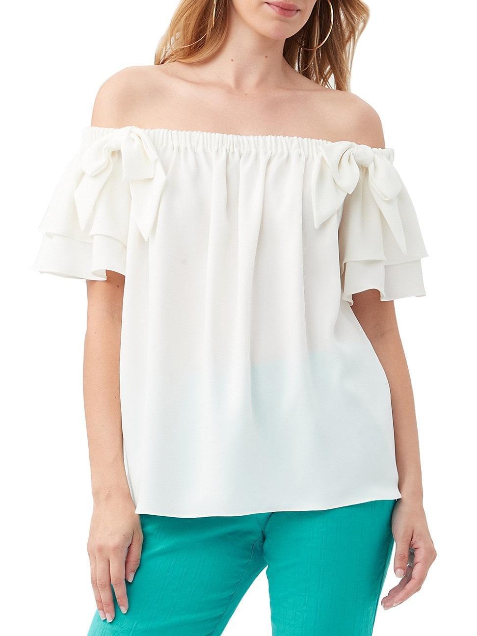 Womens Silia Bow Off-the-Shoulder Top Product Image