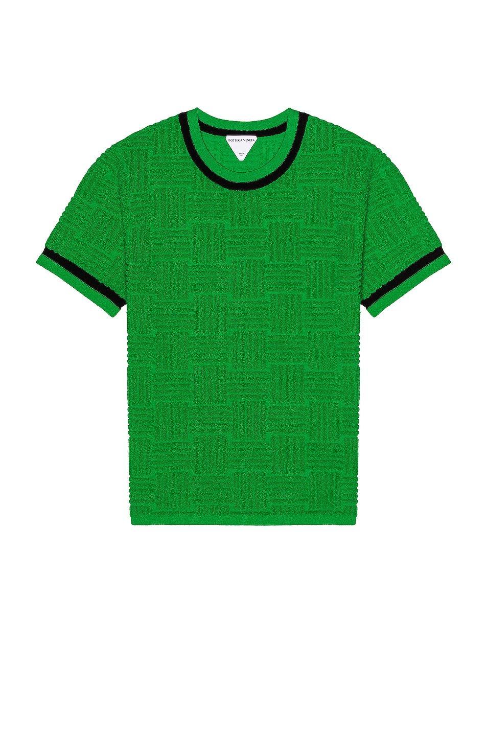 Bottega Veneta Intrecciato Towelling T-Shirt Green. (also in ). Product Image