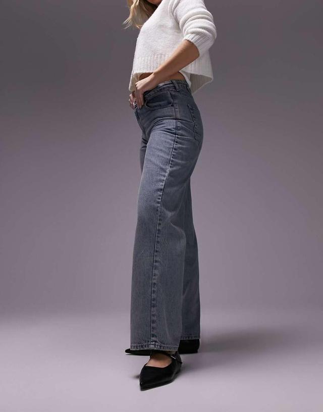 Topshop Hourglass low rise Cinch back jeans in vintage bleach Product Image