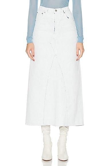 Maison Margiela Origin Denim Skirt in White Product Image