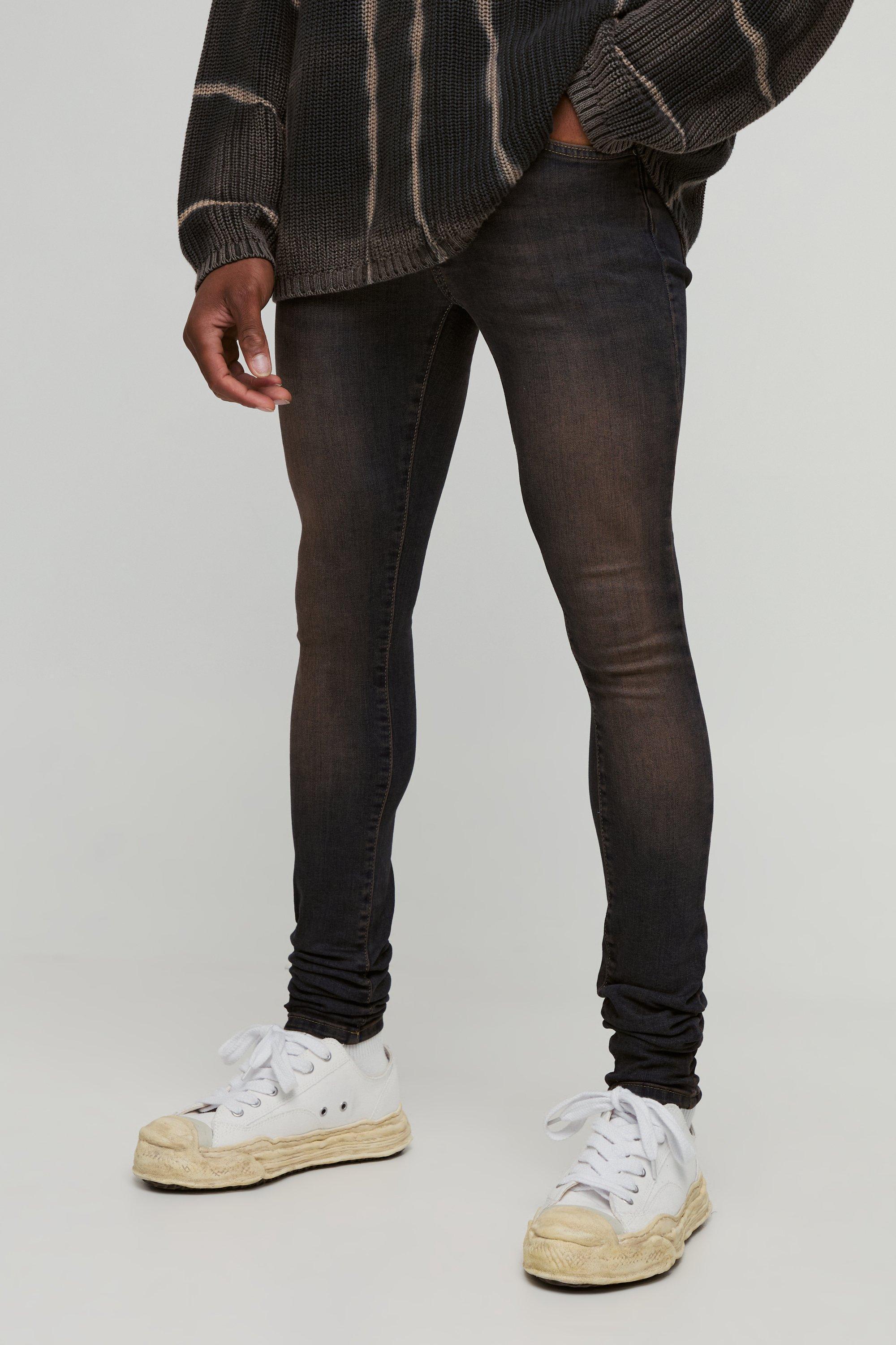 Super Skinny Stacked Vintage Wash Jeans | boohooMAN USA product image