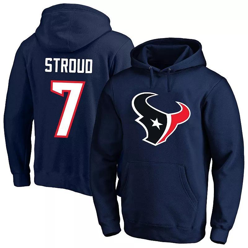 Mens Fanatics C.J. Stroud Houston Texans Big & Tall Name & Number Fleece Pullover Hoodie Blue Product Image