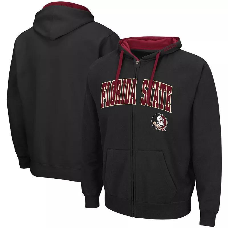 Mens Colosseum Black Florida State Seminoles Big and Tall Full-Zip Hoodie Product Image