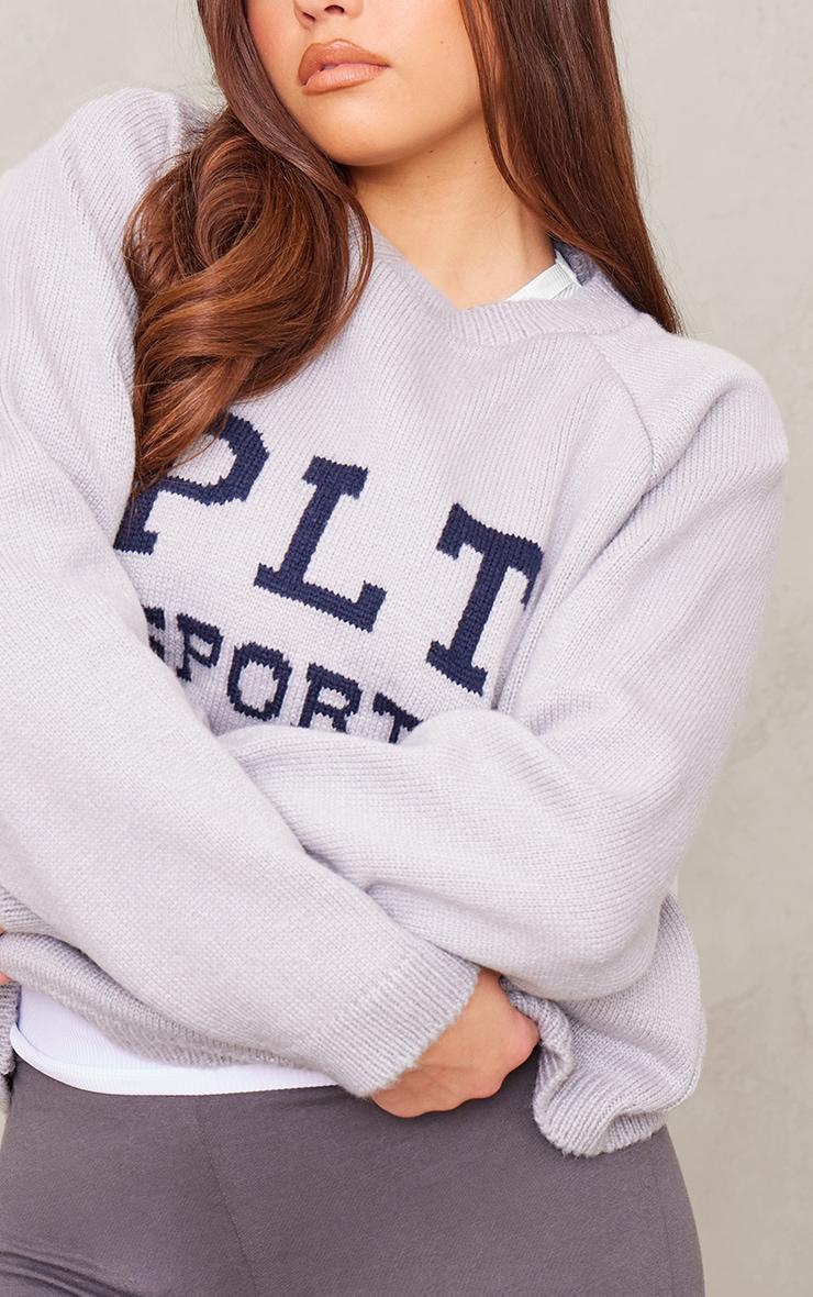 PLT SPORT Grey Knitted Sweatshirt Product Image