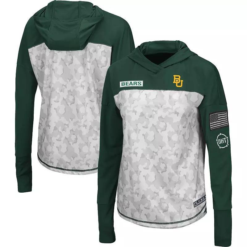 Womens Colosseum Arctic Camo/Green Baylor Bears OHT Military Appreciation Long Sleeve Hoodie T-Shirt Product Image