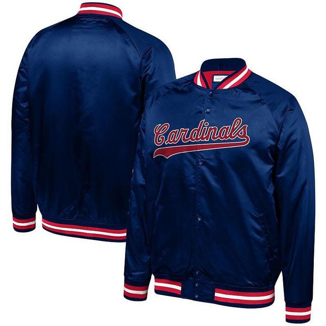 Mens Mitchell & Ness St. Louis Cardinals Lightweight Satin Full-Snap Jacket Blue Product Image