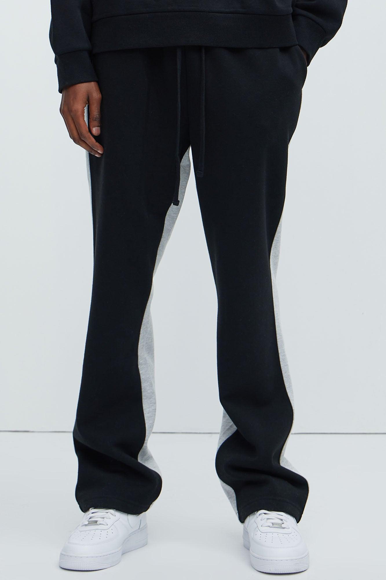 Tyson Two Tone Straight Sweatpants - Black/combo Product Image