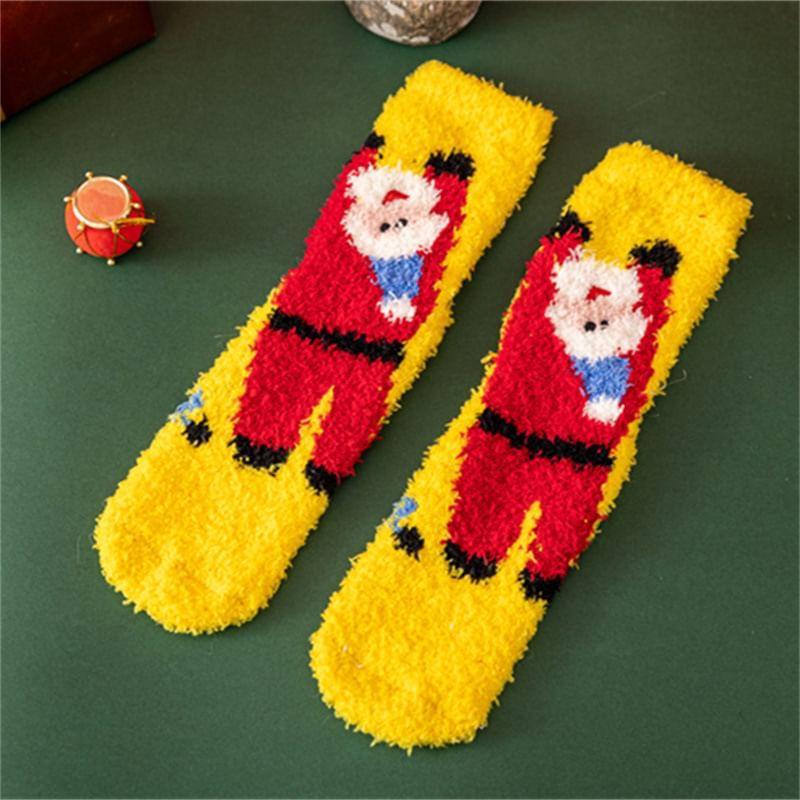 Christmas Cartoon Fleece Socks Product Image