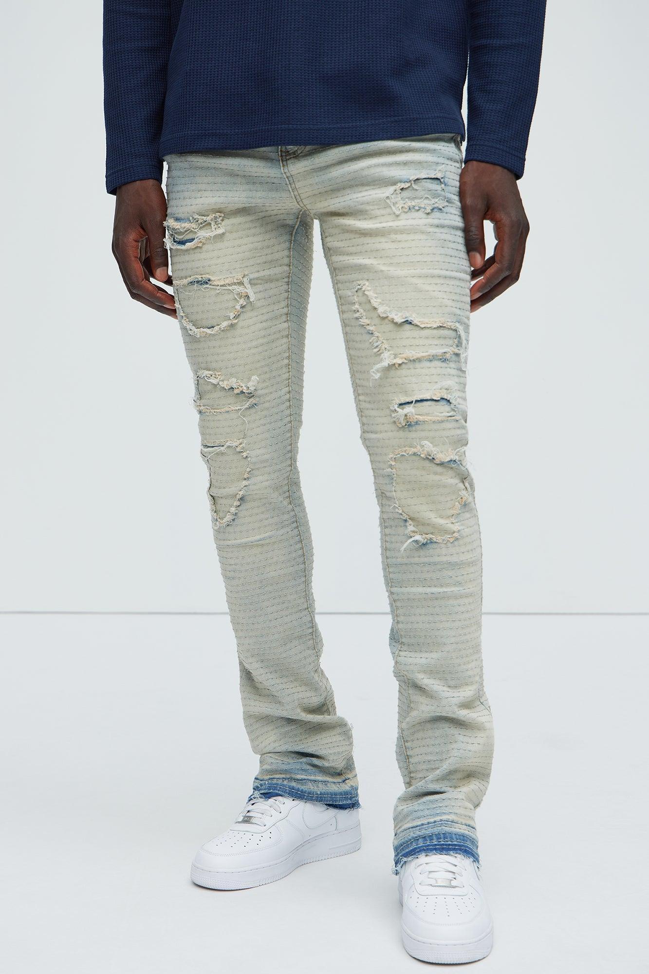 Ripped It And Fixed Skinny Flared Jeans - Medium Wash Product Image