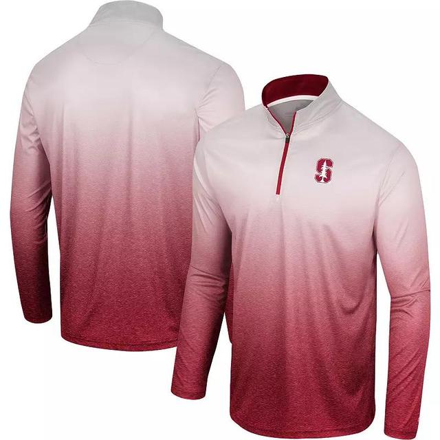 Mens Colosseum White/Maroon Mississippi State Bulldogs Laws of Physics Quarter-Zip Windshirt Product Image