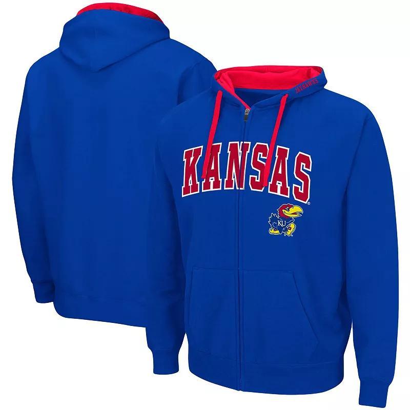 Mens Colosseum Royal Kansas Jayhawks Big & Tall Full-Zip Hoodie Product Image