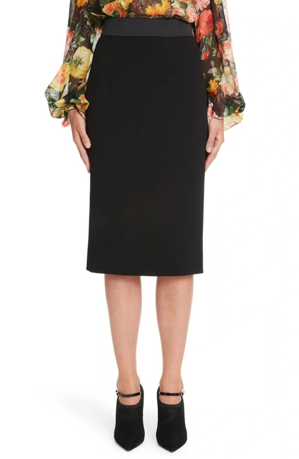 DOLCE & GABBANA Dolce And Gabbana Black Cady Skirt Product Image