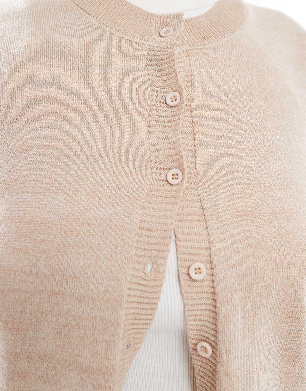 Daisy Street soft touch knit cardigan in cream heather Product Image