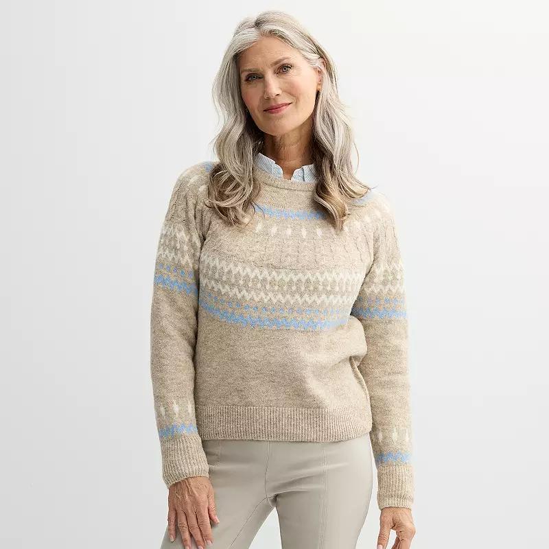 Womens Croft & Barrow Winter Fairisle Pullover Sweater Product Image