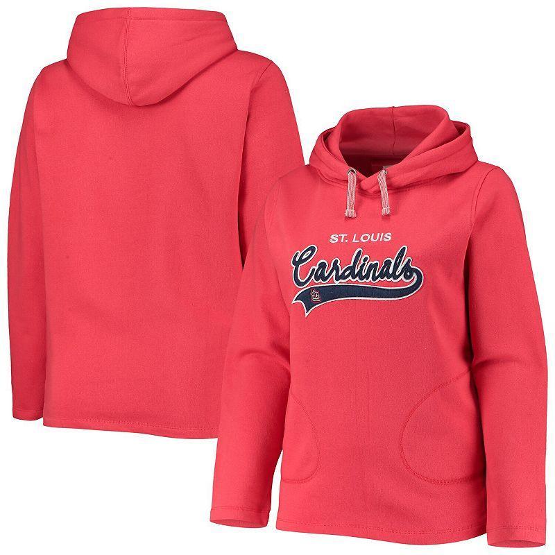 Womens Soft as a Grape St. Louis Cardinals Plus Size Side Split Pullover Hoodie Product Image