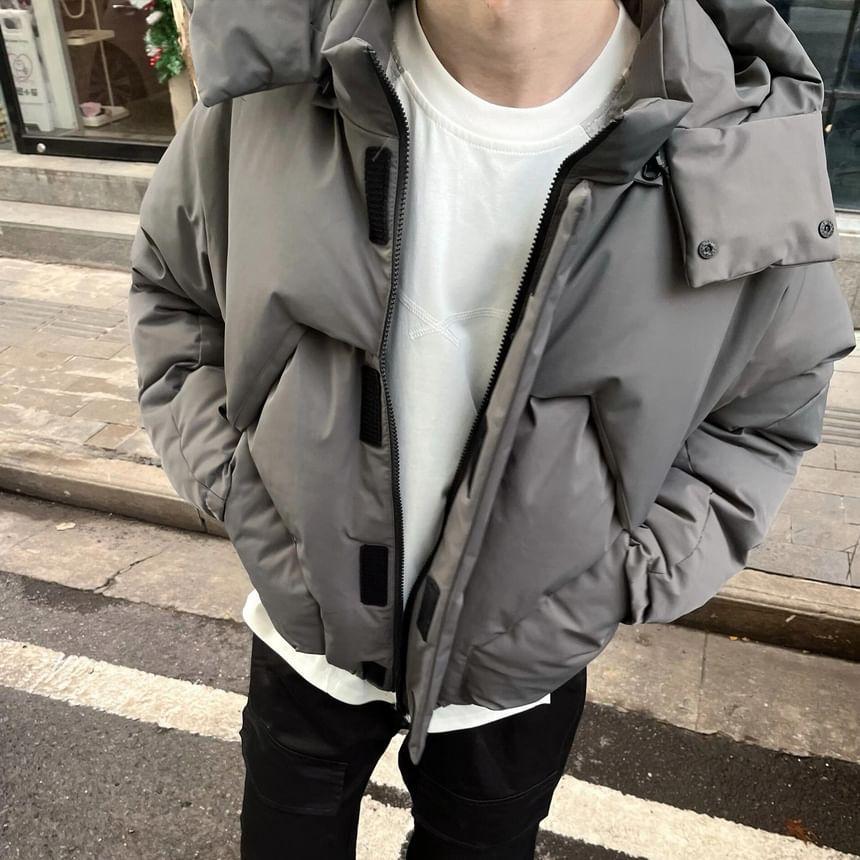 High Neck Hooded Zip-Up Puffer Jacket Product Image