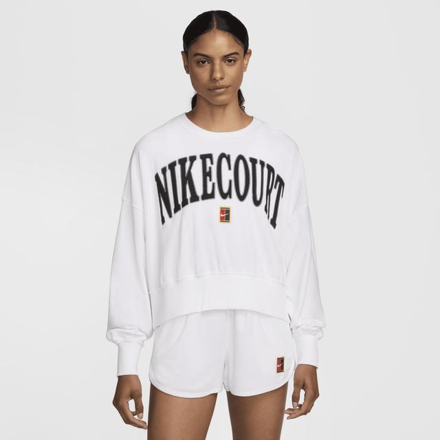 Nike Womens Court Heritage Over-Oversized Crew-Neck Graphic Tennis Sweatshirt Product Image