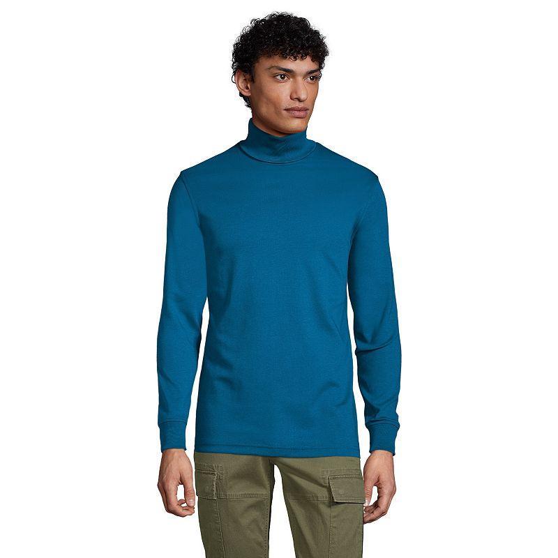 Mens Lands End Super Soft Supima Turtleneck Royal Red Product Image