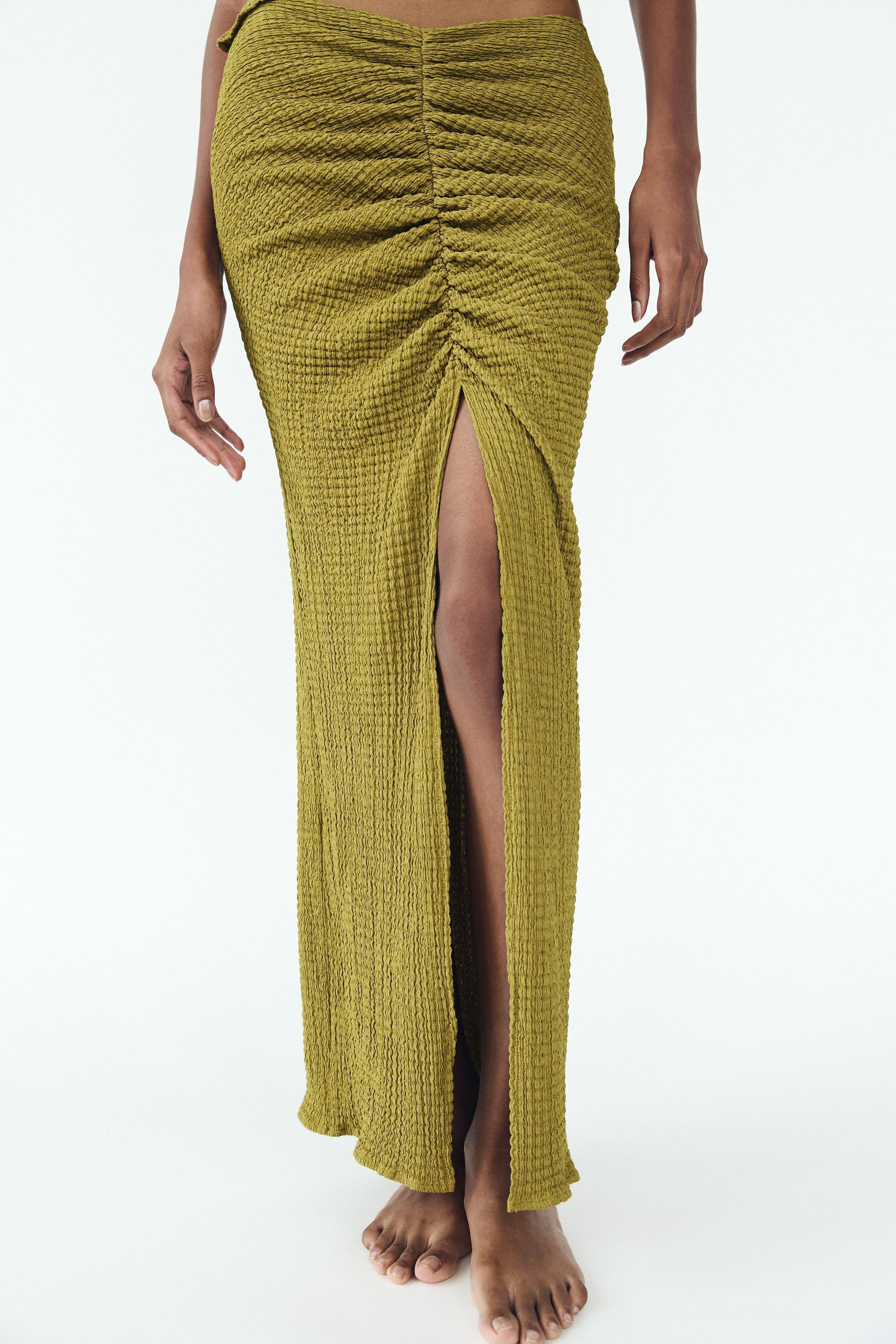 TEXTURED SKIRT WITH RUCHING Product Image