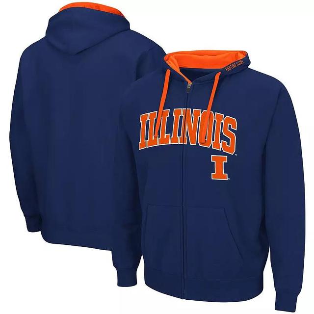 Mens Navy Illinois Fighting Illini Big and Tall Full-Zip Hoodie Product Image