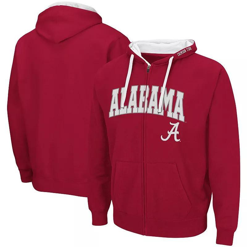 Mens Colosseum Crimson Alabama Crimson Tide Arch & Logo 3.0 Full-Zip Hoodie Product Image