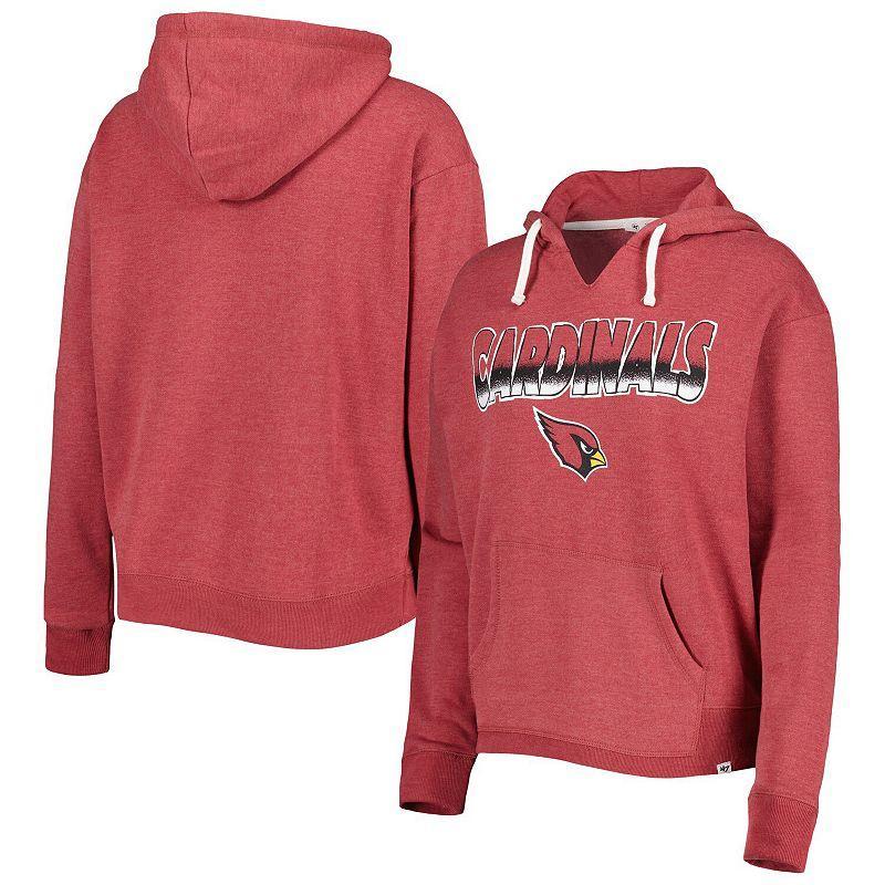 Womens 47 Cardinal Arizona Cardinals Color Rise Kennedy Notch Neck Pullover Hoodie product image