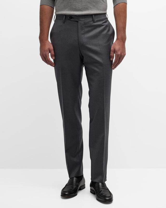 Mens Melange Flat-Front Trousers Product Image