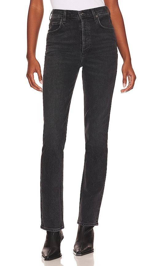 AGOLDE Freya High Rise Slim in Black Product Image