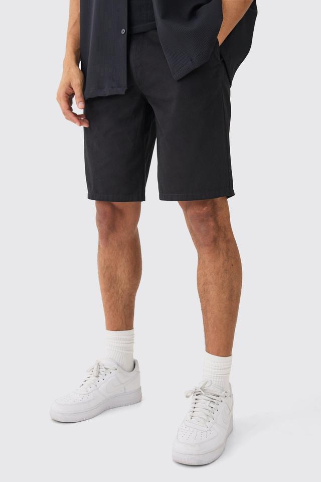 Fixed Waist Black Relaxed Fit Shorts | boohooMAN USA Product Image