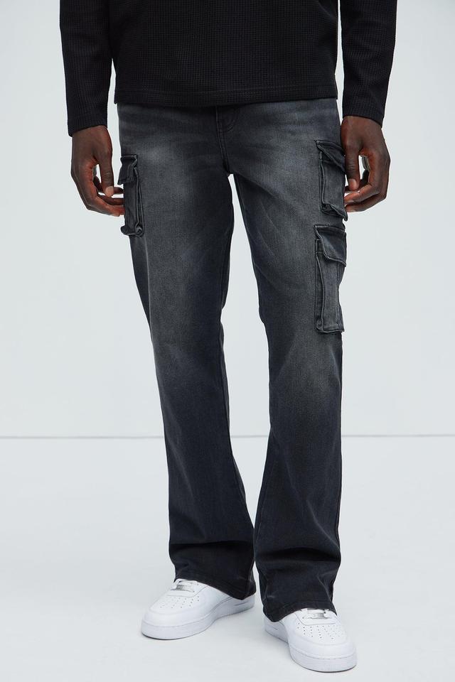 Mikey Slim Stacked Flare Jeans - Black Product Image