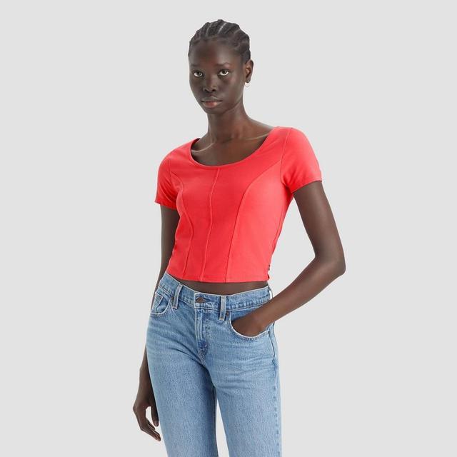 Levis Womens Short Sleeve Corset T-Shirt - Tameless Rose L Product Image