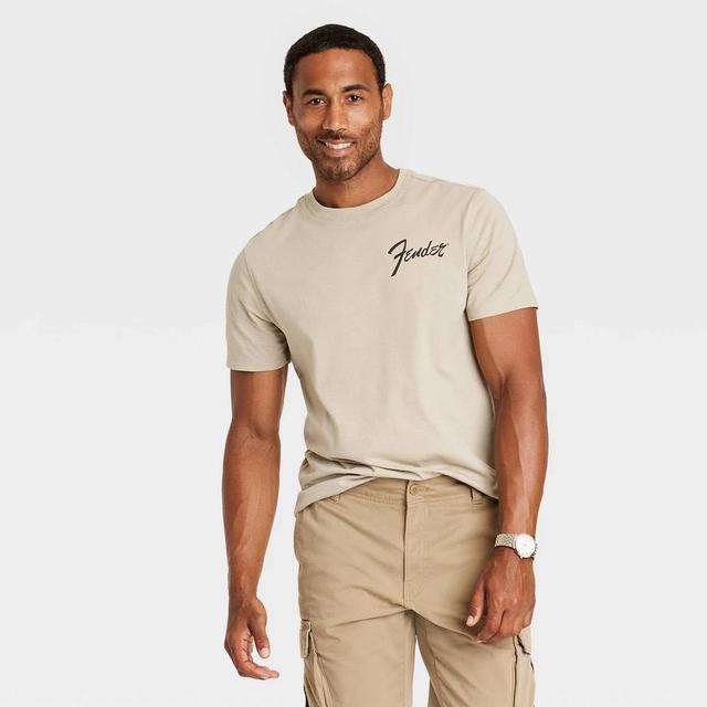 Mens Short Sleeve Crewneck Graphic T-Shirt - Goodfellow & Co Tan Product Image