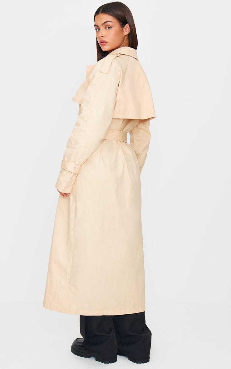 Sand Panel Detail Belted Trench Coat Product Image