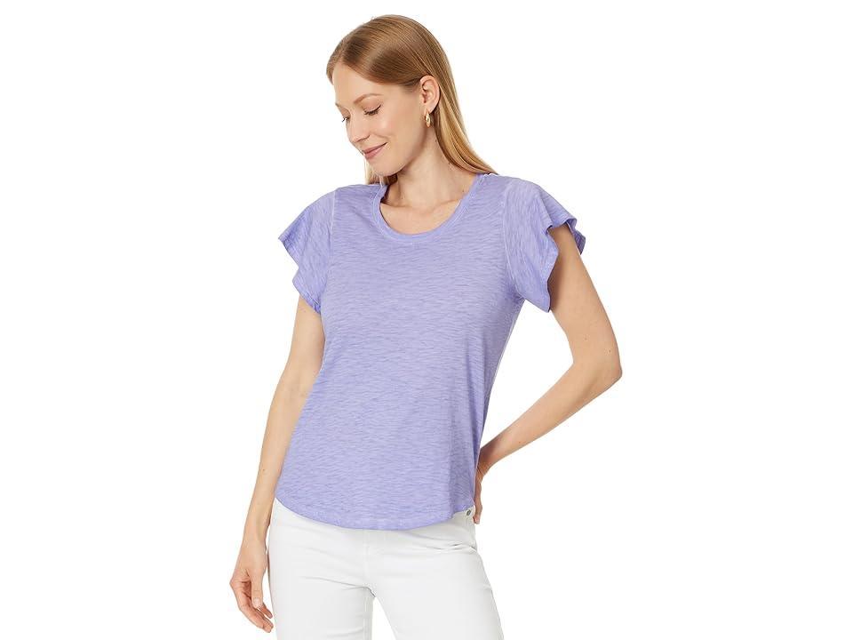 Womens Flutter-Sleeve Cotton T-Shirt Product Image