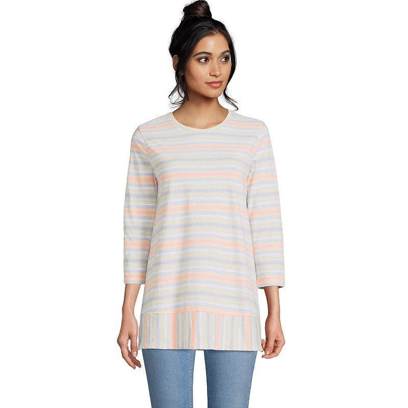 Lands End Womens 3/4 Sleeve Slub Jersey Swing Tunic Product Image