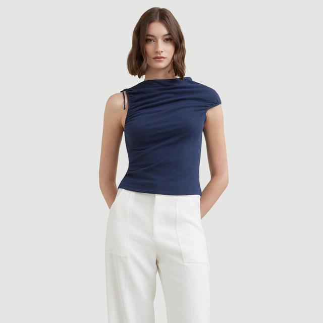 Delphine Ruched Sleeveless Tee Product Image