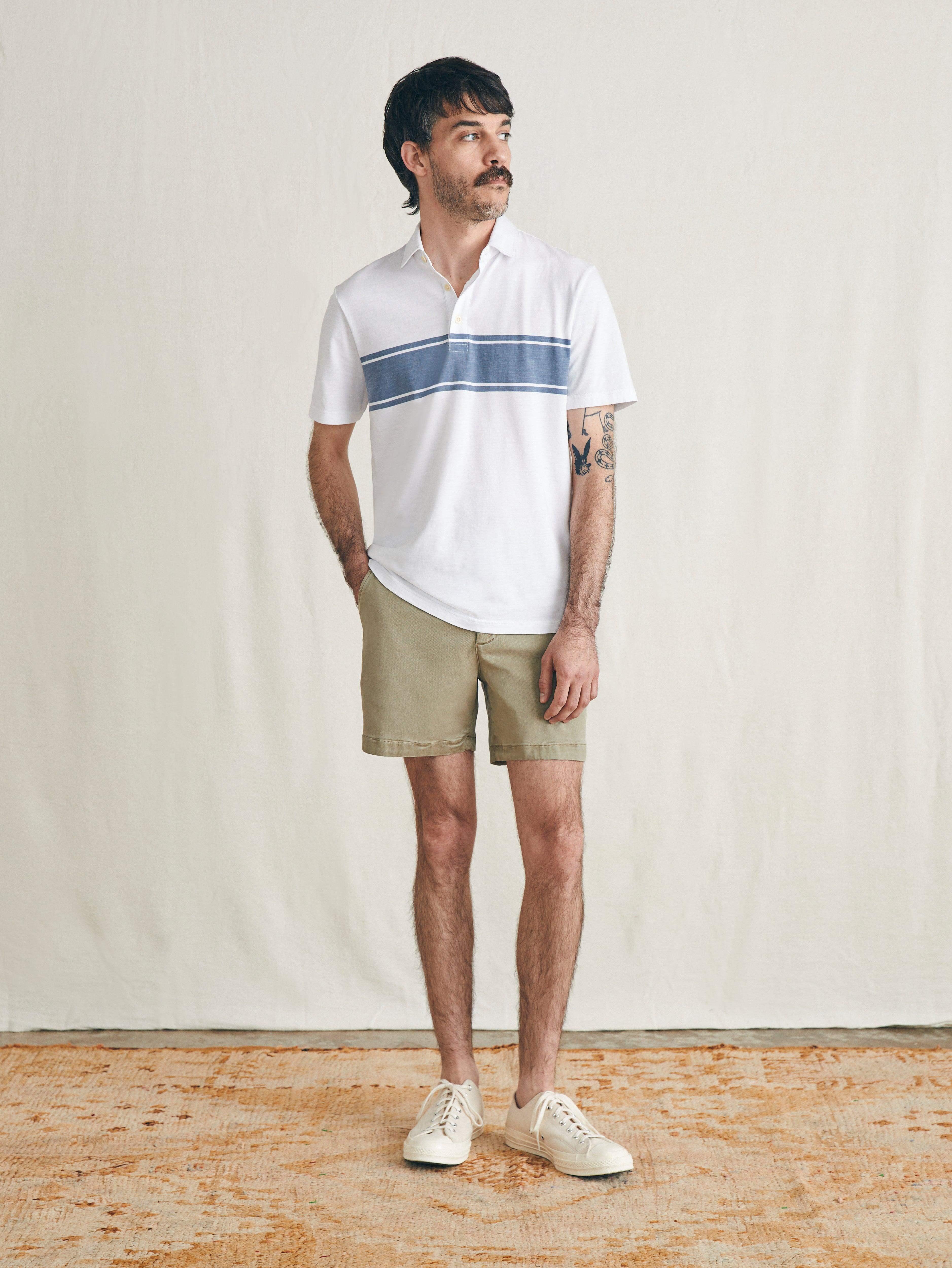 Sunwashed T-Shirt Polo - White Surf Stripe Male Product Image