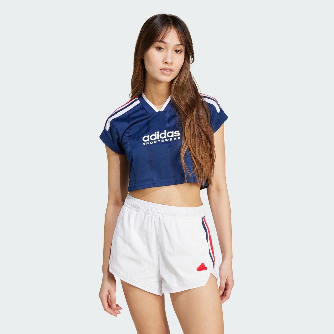 Adidas Women's Tiro Cut 3-Stripes Cropped Jersey - Product Image