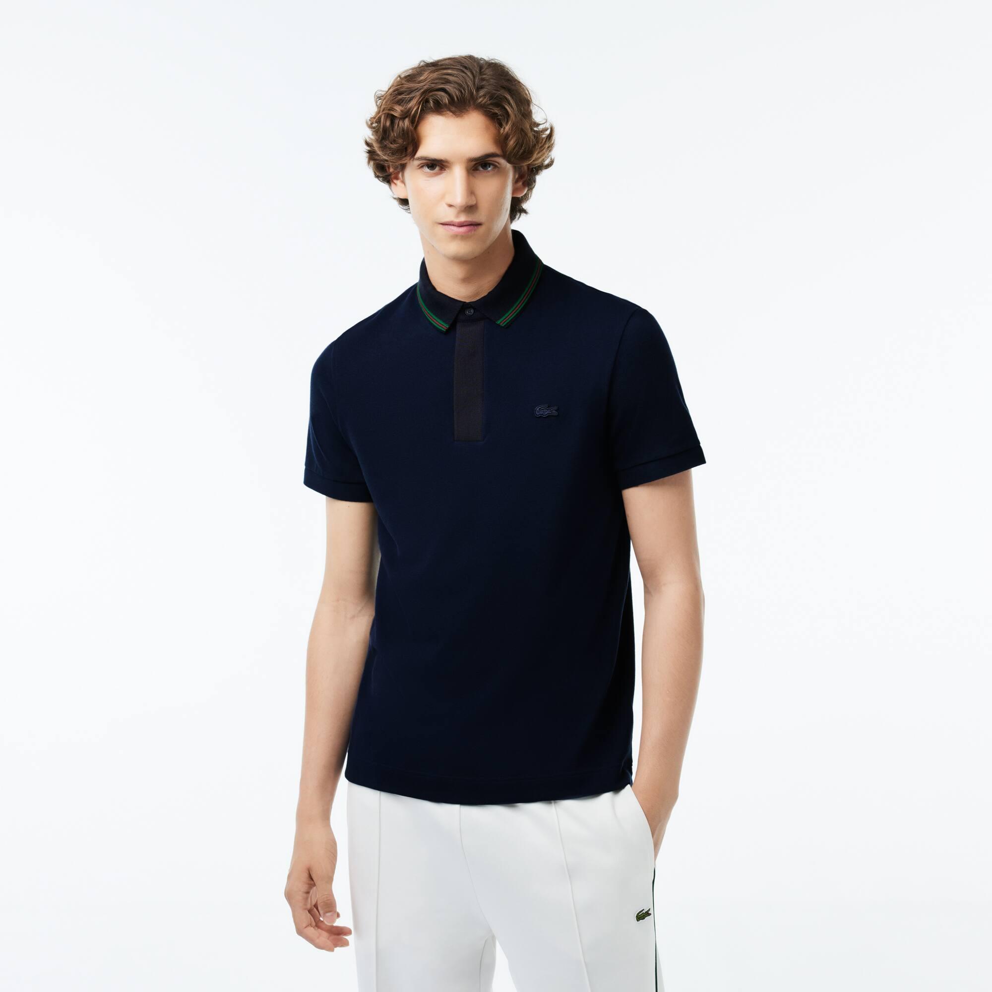 Men's Regular Fit Contrast Neck Smart Paris Polo Product Image