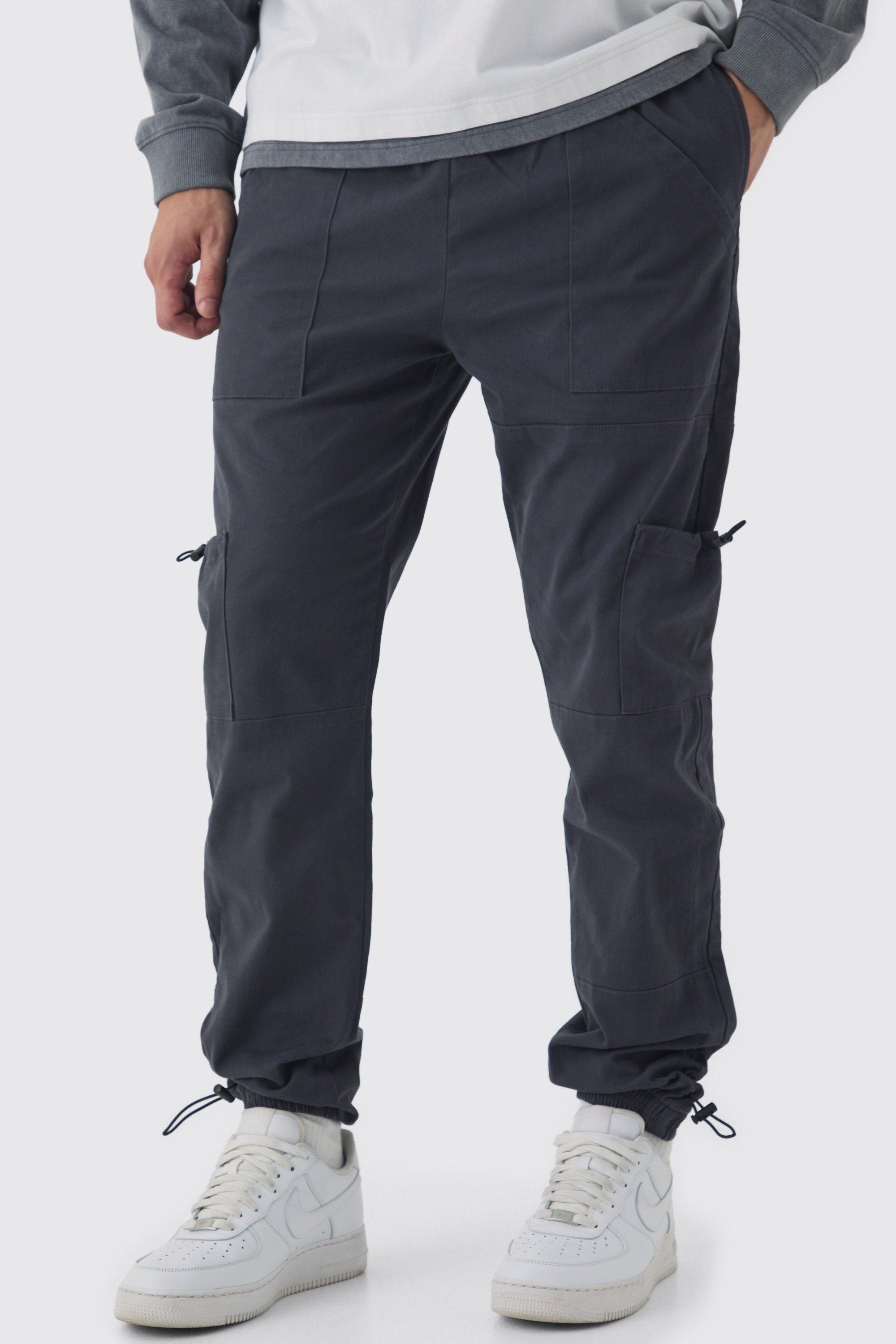 Tall Toggle Detail Slim Fit Cargo Joggers | boohooMAN USA Product Image