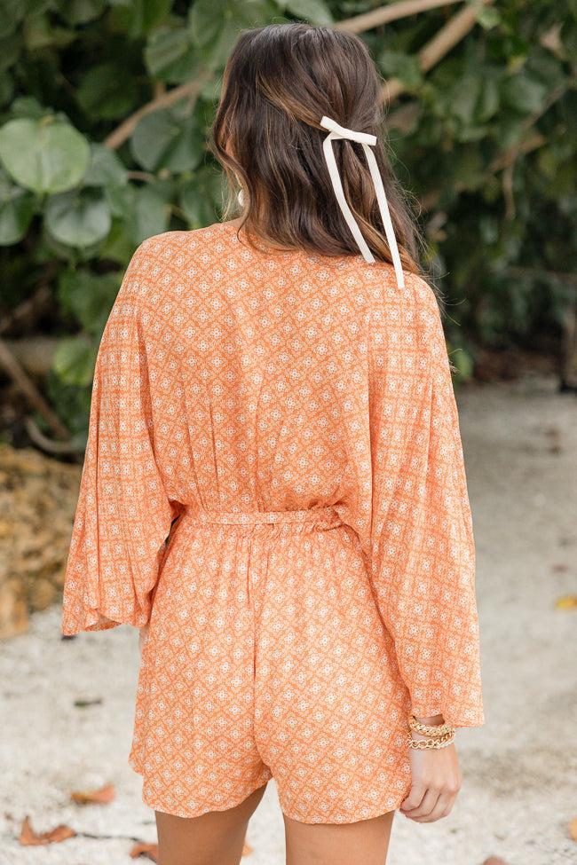 Searching For Fun Orange Printed Romper Product Image