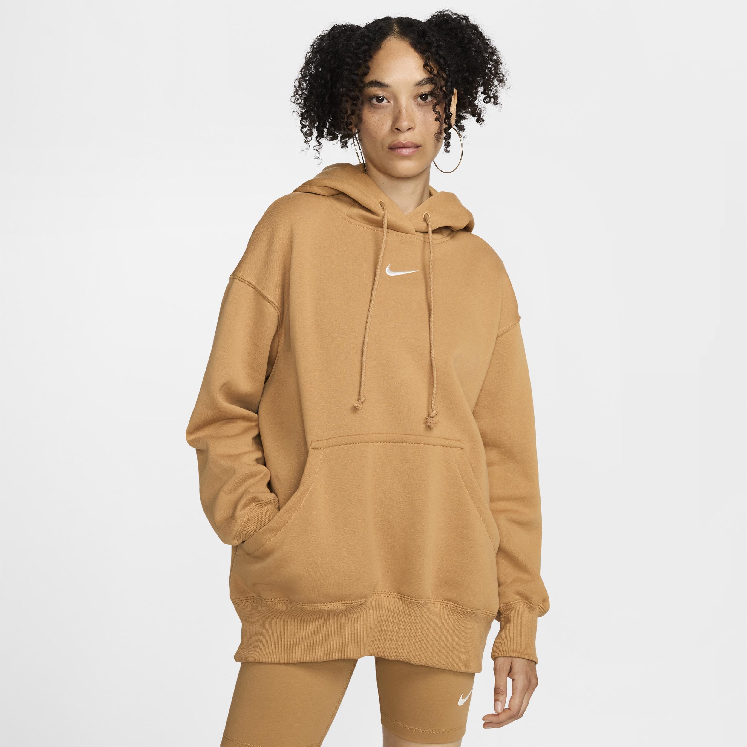 Nike Womens Nike Phoenix Fleece OS Pullover Hoodie - Womens Flax/Sail Product Image