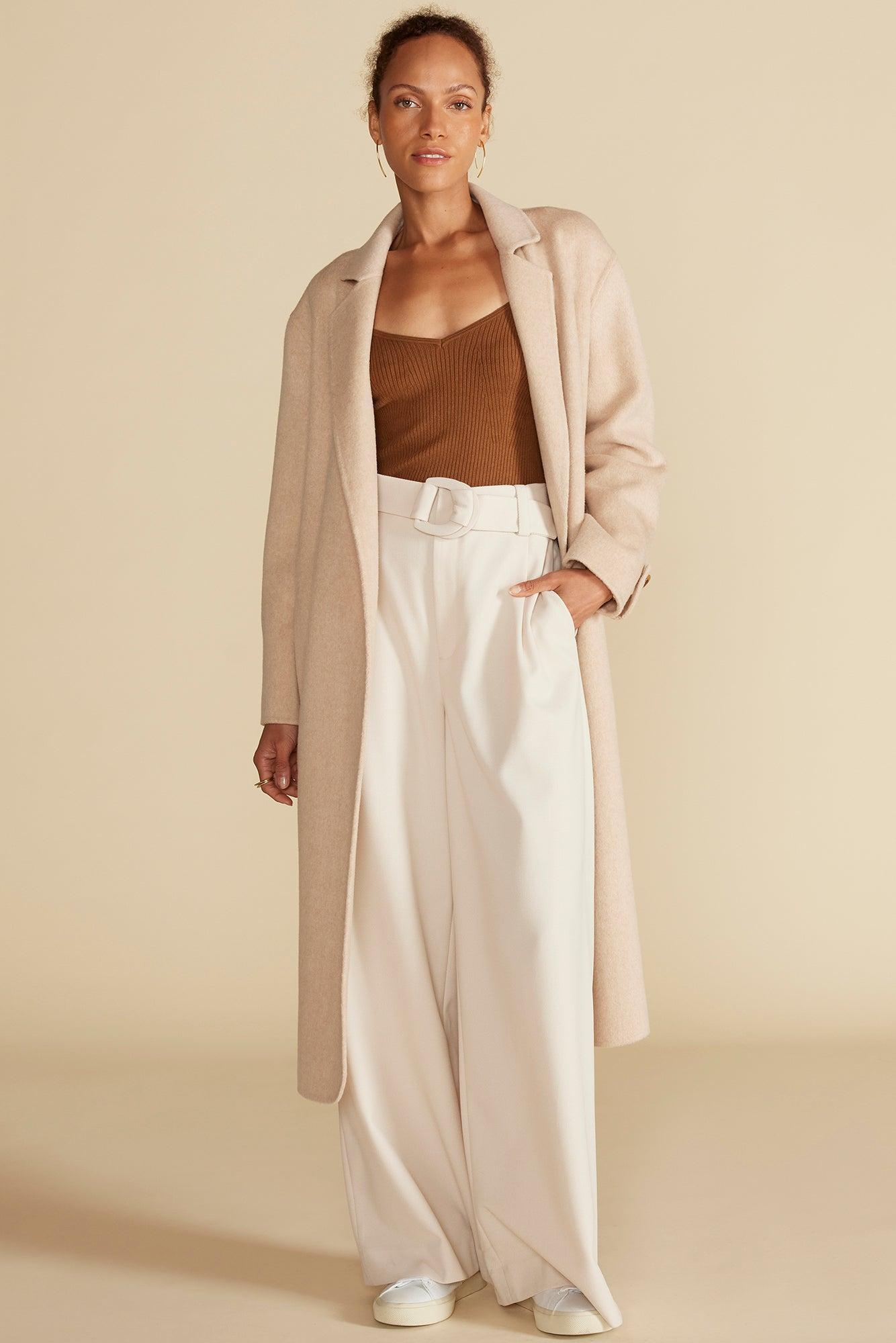 Lya Felted Wool Coat - Oat Beige Product Image