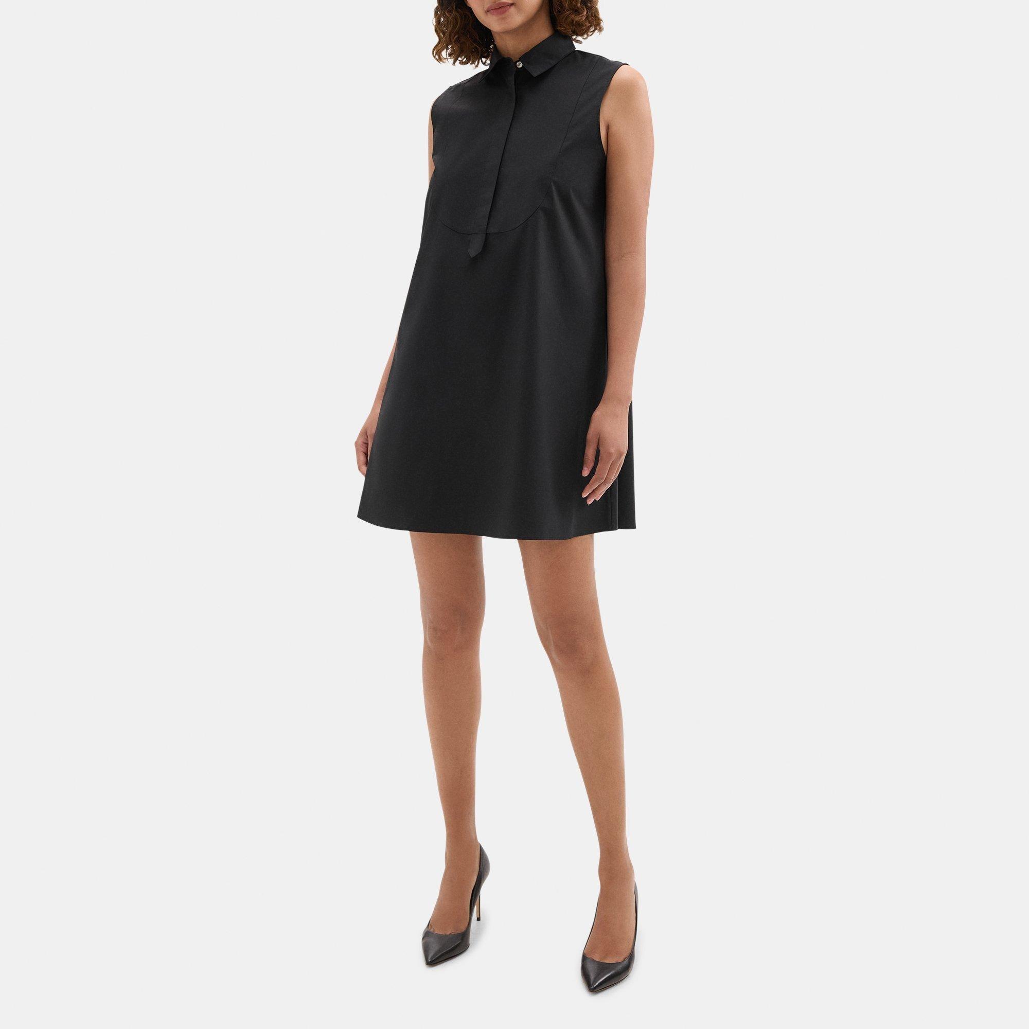 Cotton Poplin Sleeveless Tunic Shirt | Theory Product Image