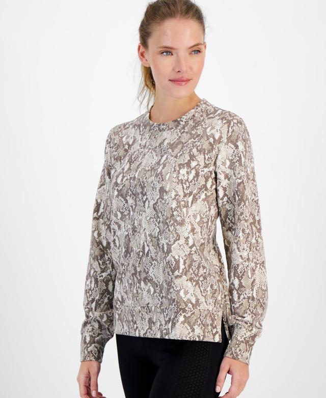 Id Ideology Womens Animal-Print Crewneck Fleece Sweatshirt, Created for Macys Product Image